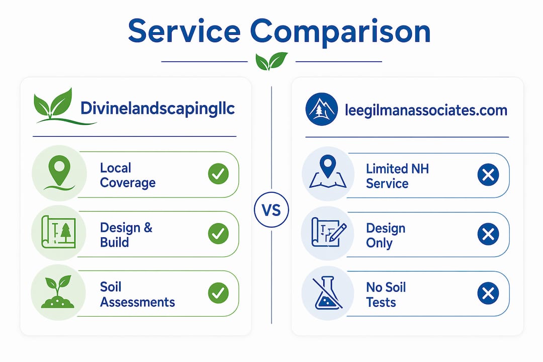 Comparison infographic of local landscaping service alternatives
