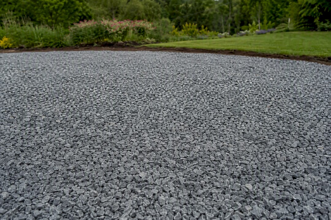 Open-graded #57 crushed stone base material