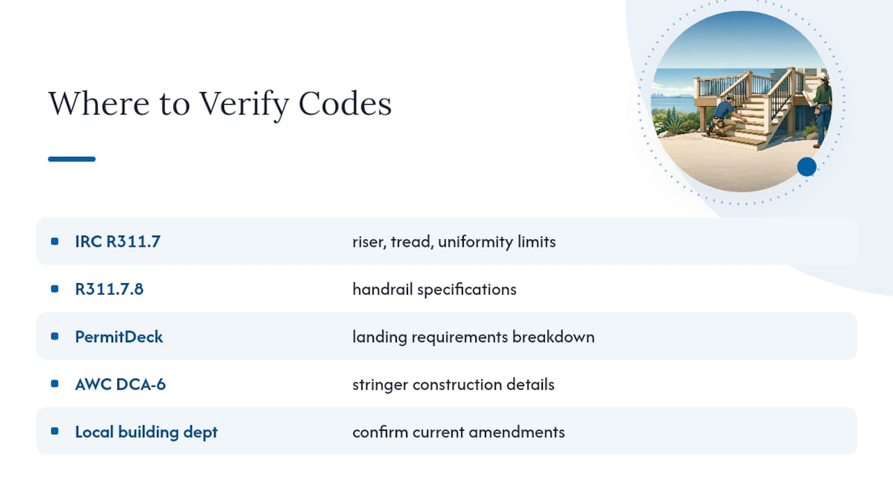 Where to Verify These Deck Stair Codes Yourself — overview diagram