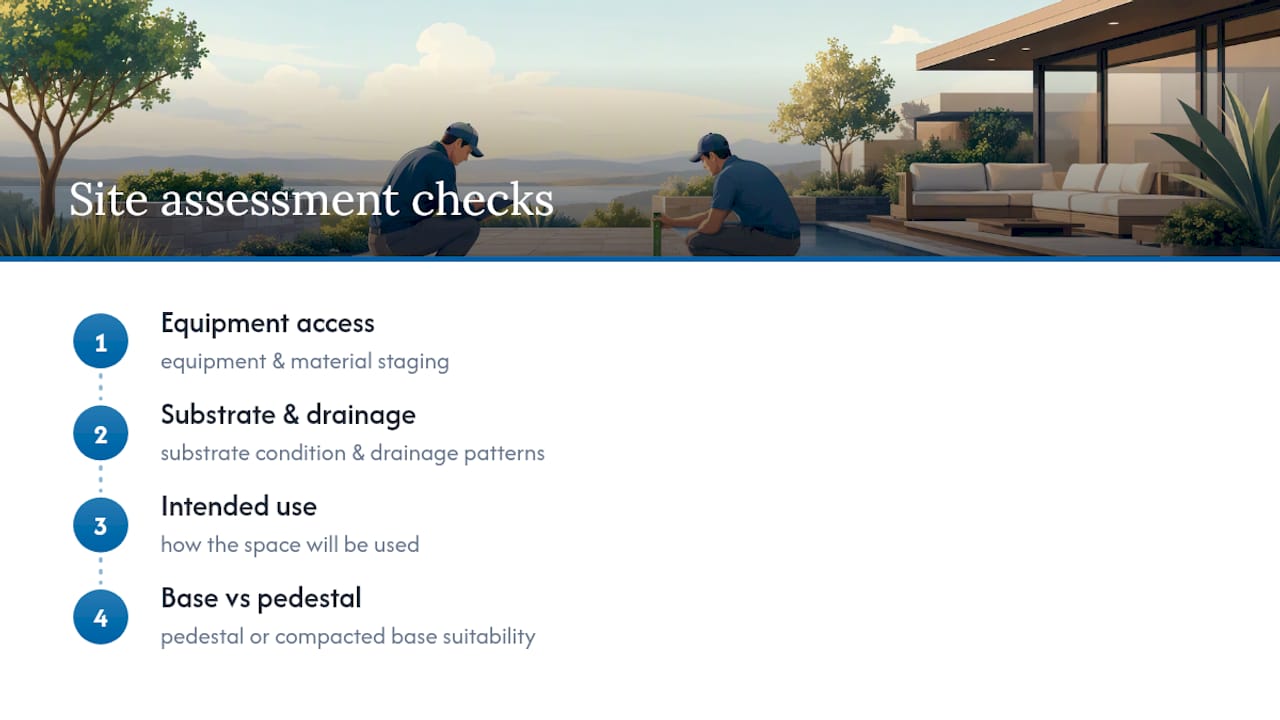 Four checks for porcelain paver site assessment