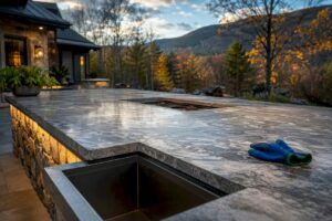 Durable countertop on a New Hampshire outdoor kitchen