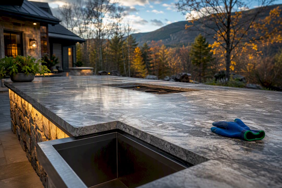 Durable countertop on a New Hampshire outdoor kitchen