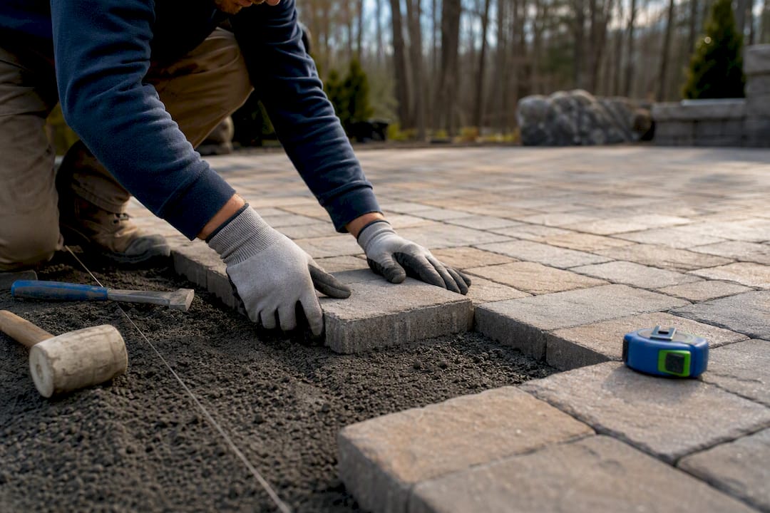 Installing permeable pavers on a patio