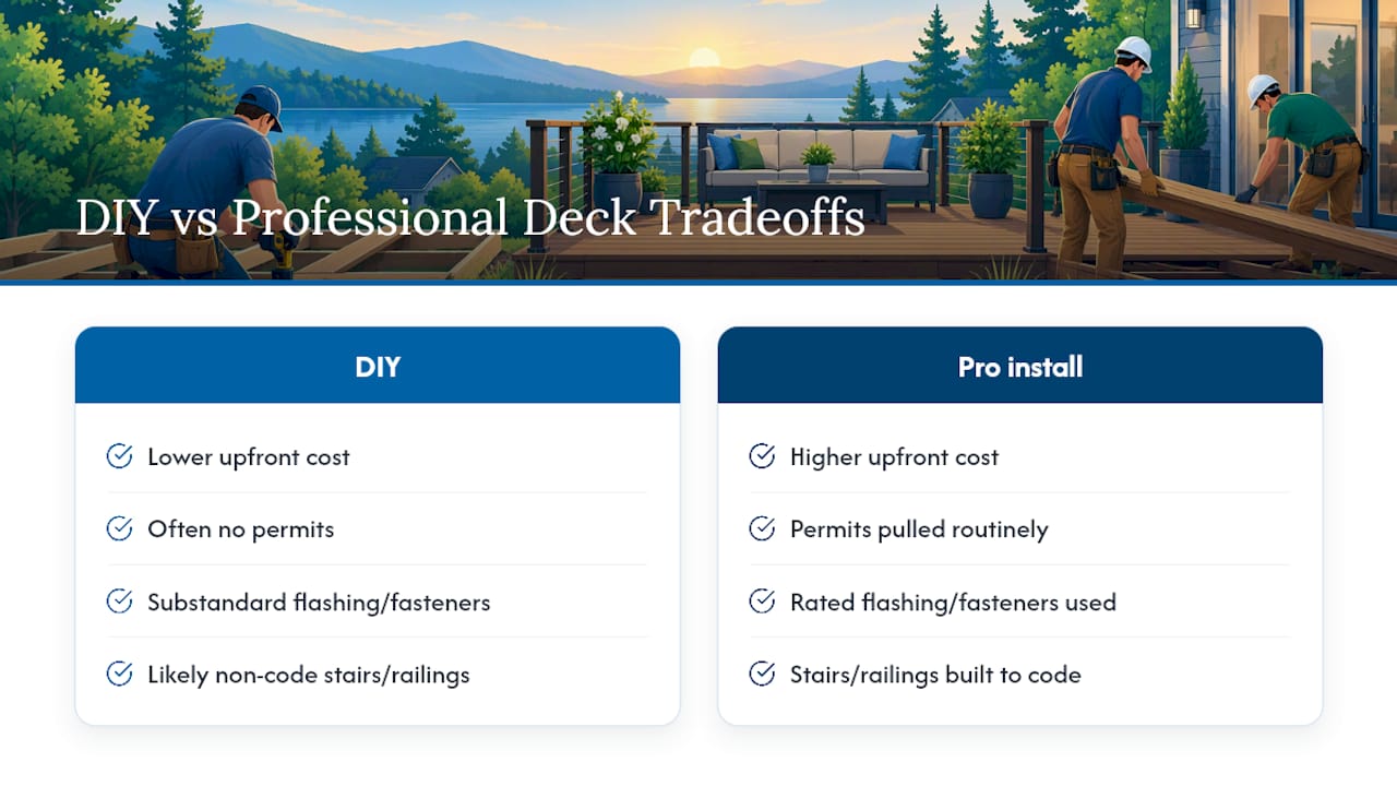 DIY and professional deck installation comparison