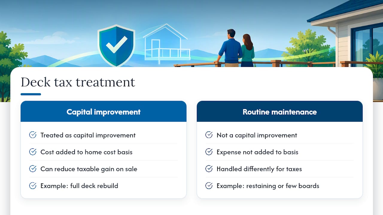 Tax implications or incentives related to decking improvements — overview diagram