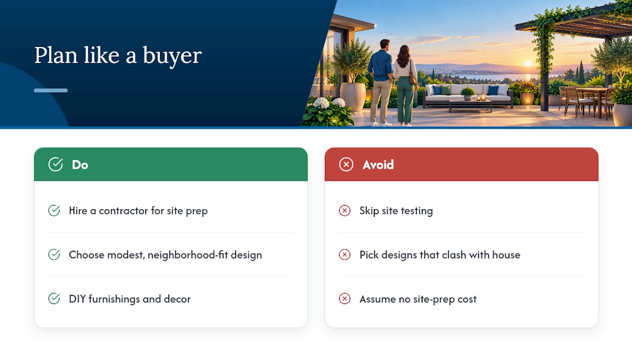 Think like a buyer when you plan a patio — overview diagram