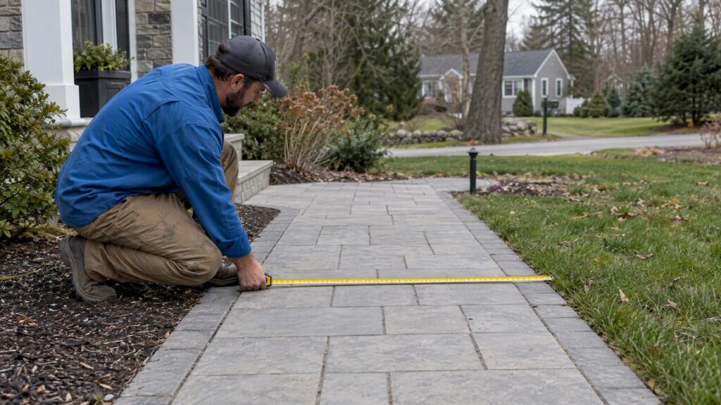 Home walkway measured for accessible width
