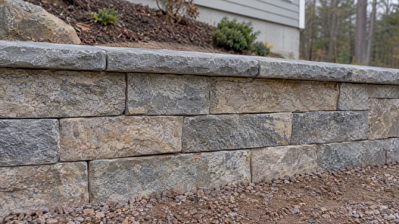 Retaining wall cap overhang and consistent joints